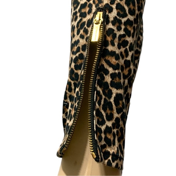 MICHAEL KORS Luxury Leopard Brown and Black Skinny Jeans Size 4 - Picture 6 of 16